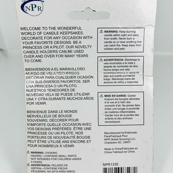 Blue Baby Bear And Blocks Candle Holder Cake Toppers Candle Keepsakes NPR NEW - Picture 3 of 3